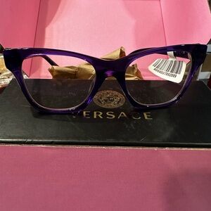 VERSACE Transparent Purple eye glasses FRAMES